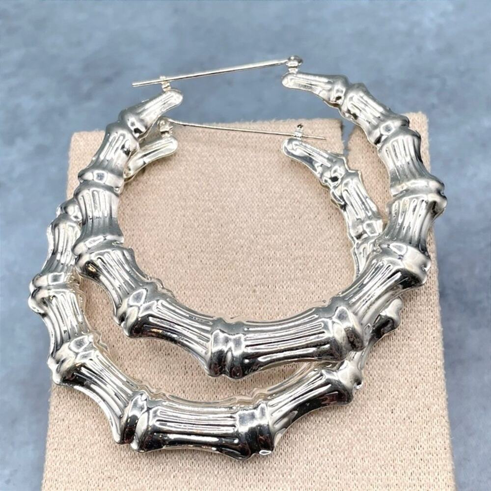 Vintage Large Gold Tone Pierced Dangle Hoop Geometric Fashion Statement Disk Y2K